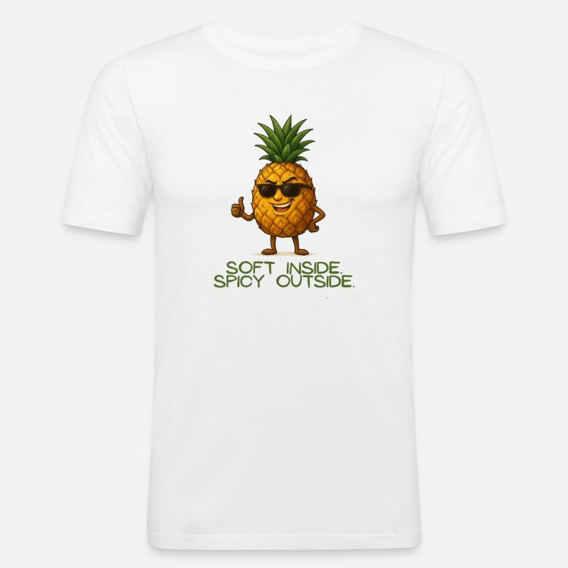 Ananas mit Stil Soft Inside - Männer Slim Fit T-Shirt - Weiß