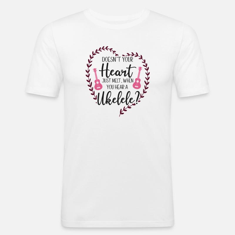 Hawaiian Ukulele Uke Doesn't Your - Männer Slim Fit T-Shirt - Weiß