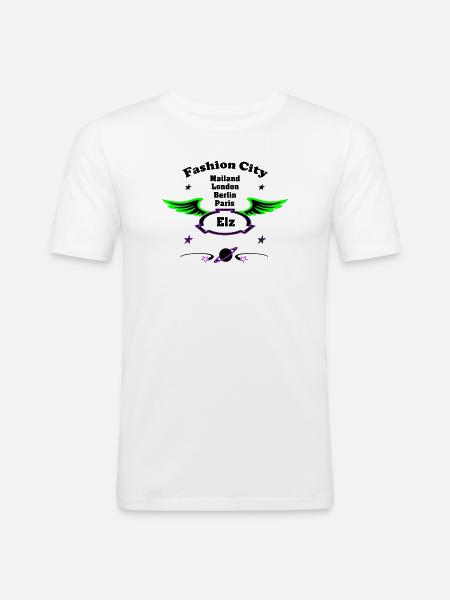 Fashion_City - Men's Slim Fit T-Shirt - white