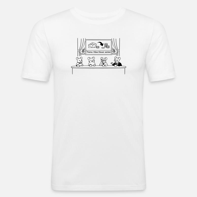 Maus Mäuse Käse Steuer senken - Männer Slim Fit T-Shirt - Weiß