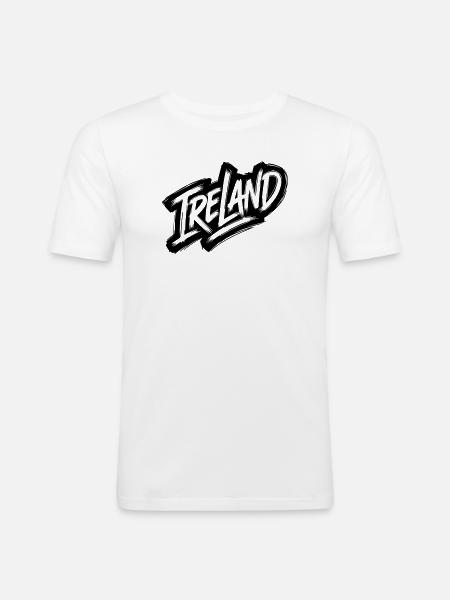 Ireland - Ireland Graffiti Font - Men's Slim Fit T-Shirt - white