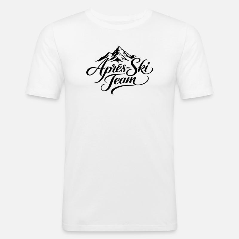 Apres Ski Team Berge - Männer Slim Fit T-Shirt - Weiß
