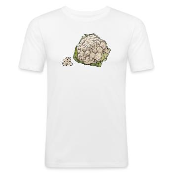 chou-fleur - T-shirt près du corps Homme - blanc - Devant - Nik (191cm)