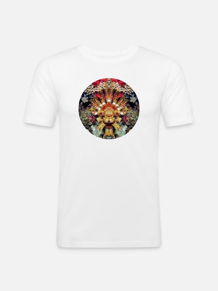 Wasserwesen Korallen Mandala - Männer Slim Fit T-Shirt - Weiß