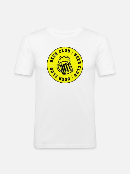 Bier Club Verein Saufen - Männer Slim Fit T-Shirt - Weiß