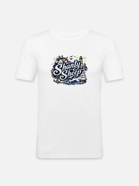 Shanty Sheep Nautical Graphic - Men's Slim Fit T-Shirt - white