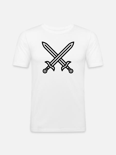 Sword Combat - Men's Slim Fit T-Shirt - white
