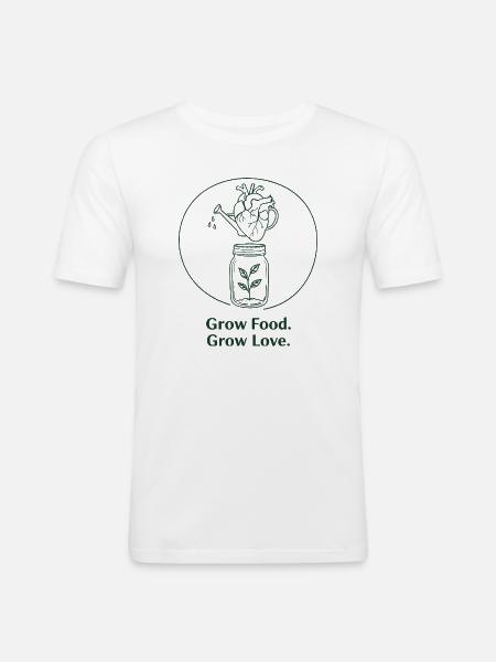 Ekologisk trädgårdsodling, hållbart jordbruk - Slim Fit T-shirt herr - vit
