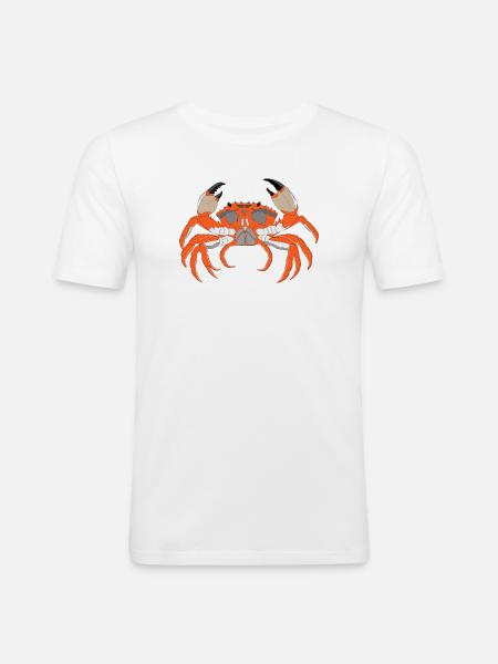 Crab Print - Men's Slim Fit T-Shirt - white