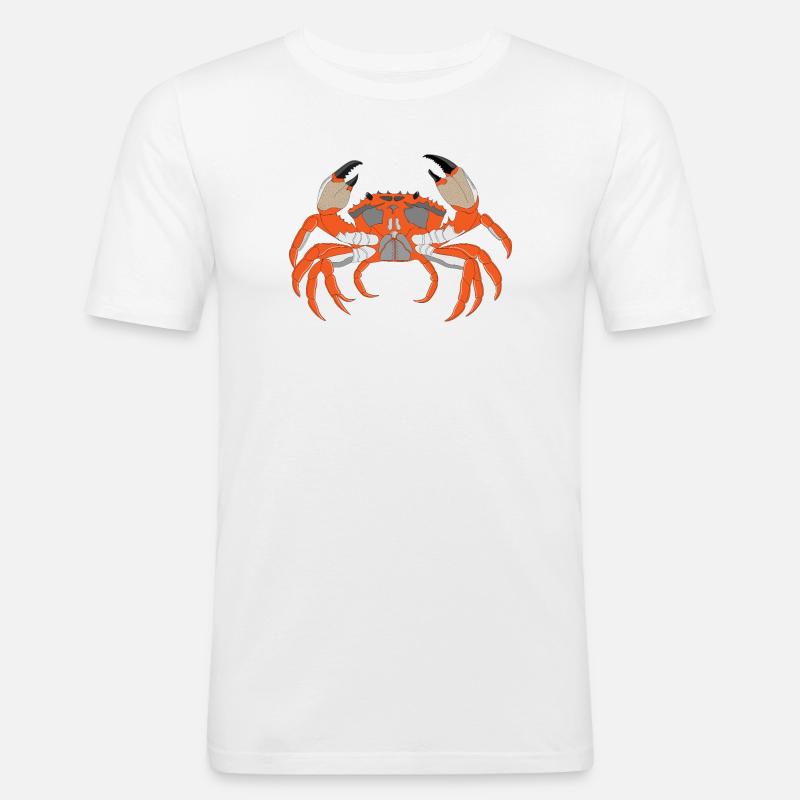 Empreinte de crabe - T-shirt près du corps Homme - blanc