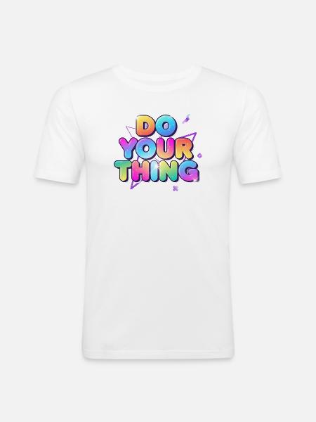 Mach Dein Ding Farbexplosion - Männer Slim Fit T-Shirt - Weiß