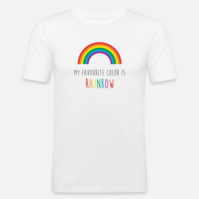 Mein Lieblingsregenbogen - Männer Slim Fit T-Shirt - Weiß