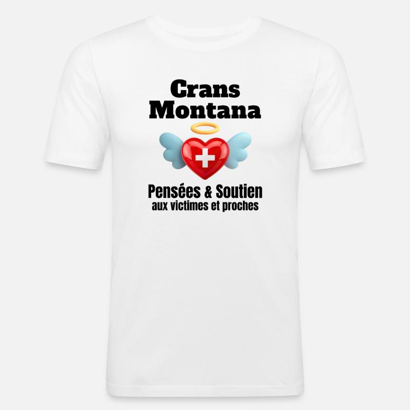 Schweiz, ich bin Schweizerin, Crans-Montana - Männer Slim Fit T-Shirt - Weiß