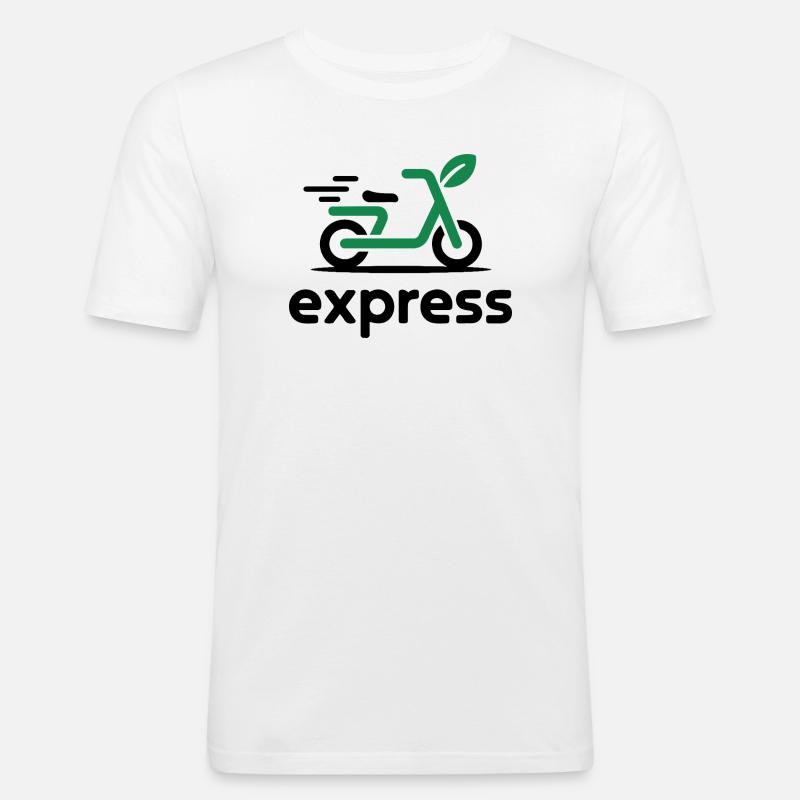 Eco Express Leaf Roller Logo - Männer Slim Fit T-Shirt - Weiß