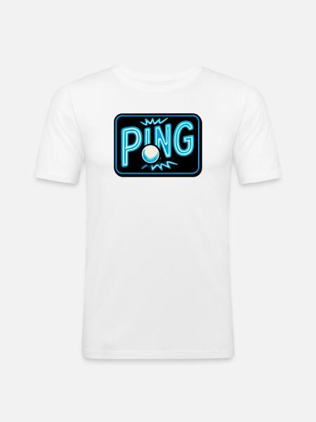 Ping Pong - Tennis de Table - Men's Slim Fit T-Shirt - white