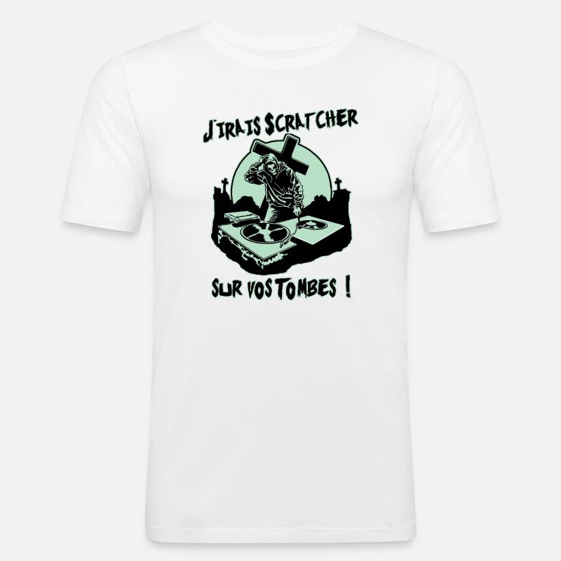 ICH WERDE AUF EURE GRÄBER KRATZEN! - Männer Slim Fit T-Shirt - Weiß