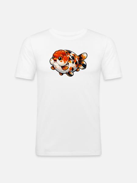 High Quality Calico Ranchu Goldfish - Men's Slim Fit T-Shirt - white