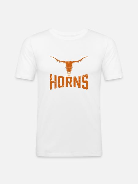 Texas Longhorn Horns Design - Men's Slim Fit T-Shirt - white