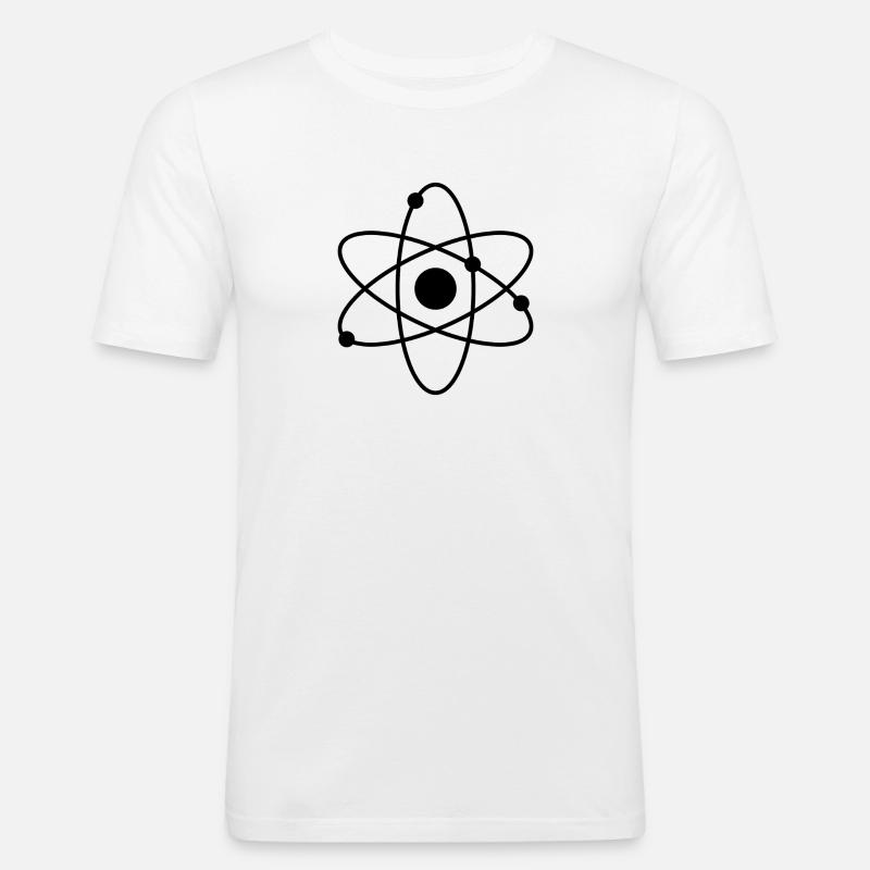 Atom - Männer Slim Fit T-Shirt - Weiß