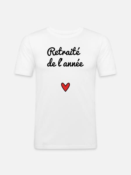 RETIREMENT. RETIREMENT. RETIRED. RETIREMENT. HEART - Men's Slim Fit T-Shirt - white