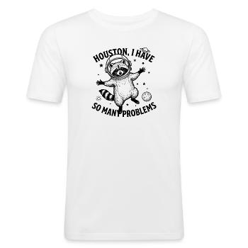 Ours à problèmes - T-shirt près du corps Homme - blanc - Devant - Nik (191cm)