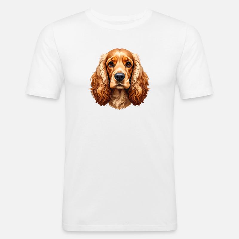 Cocker Spaniel - Männer Slim Fit T-Shirt - Weiß