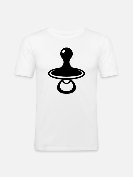 Babyschnuller - Männer Slim Fit T-Shirt - Weiß