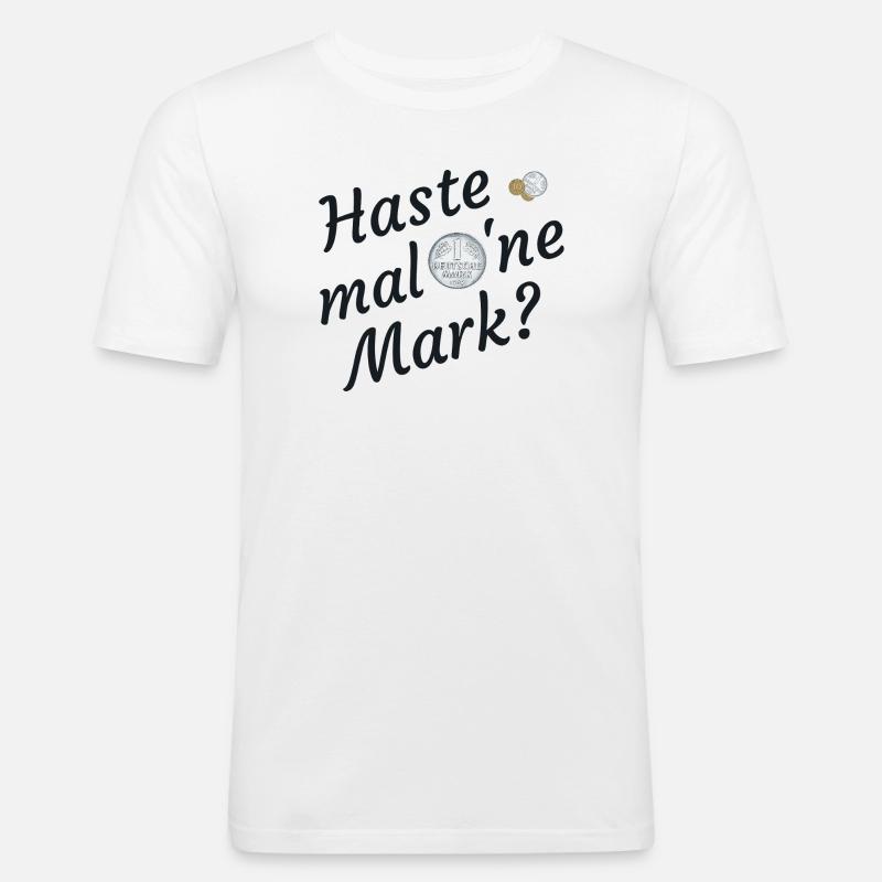 Haste Mal Eine Mark Nostalgie - Männer Slim Fit T-Shirt - Weiß