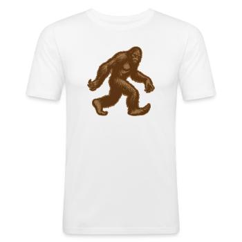 Sasquatch Bigfoot Walking  - Men's Slim Fit T-Shirt - white - Front - Nik (191cm)
