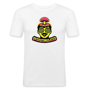 Overstimulated Neon Head - Men's Slim Fit T-Shirt - white - Front - Nik (191cm)