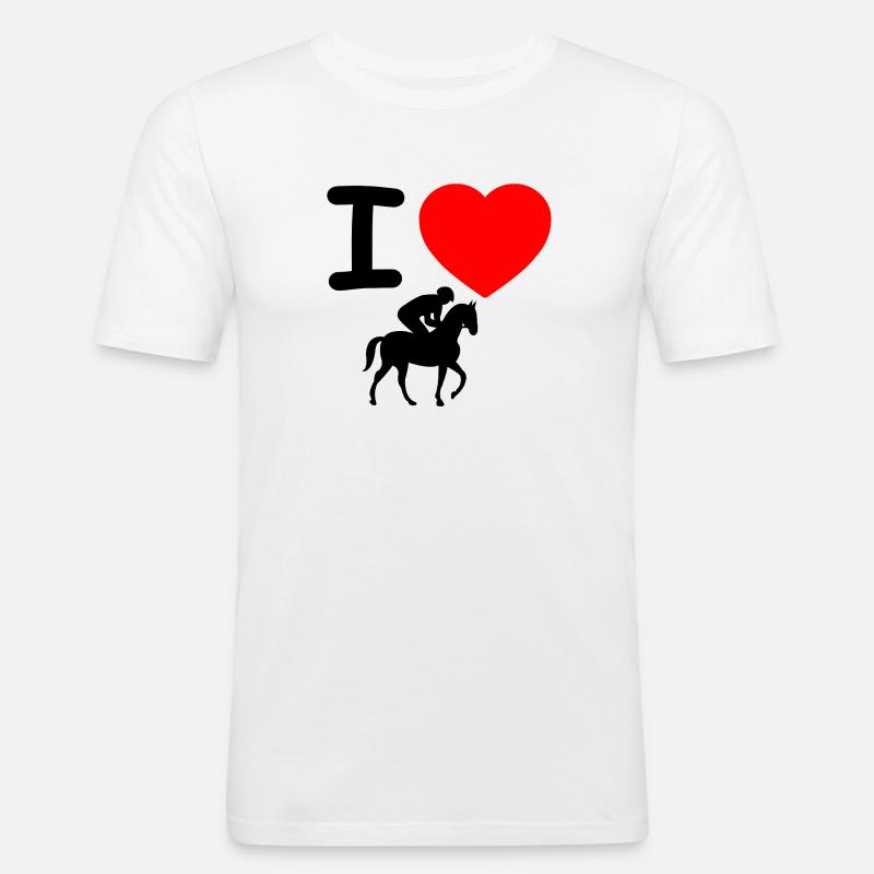 Pferde - Männer Slim Fit T-Shirt - Weiß
