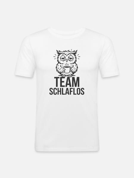 Team Sleepless – Tired Owl - Men's Slim Fit T-Shirt - white