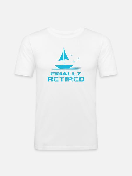 Endlich Ruhestand Segelboot Rente Pension - Männer Slim Fit T-Shirt - Weiß