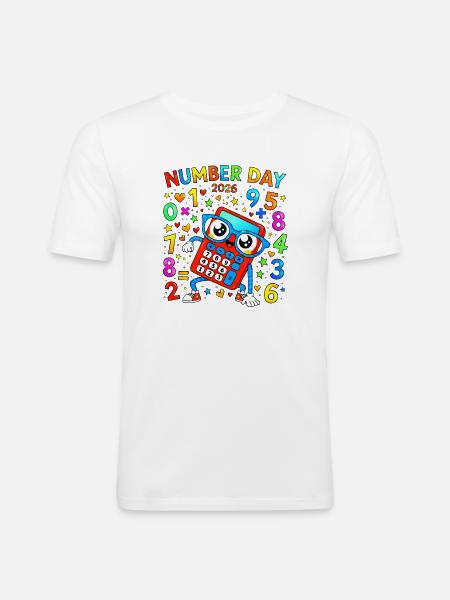 Number Day 2026 Calculator Fun - Men's Slim Fit T-Shirt - white