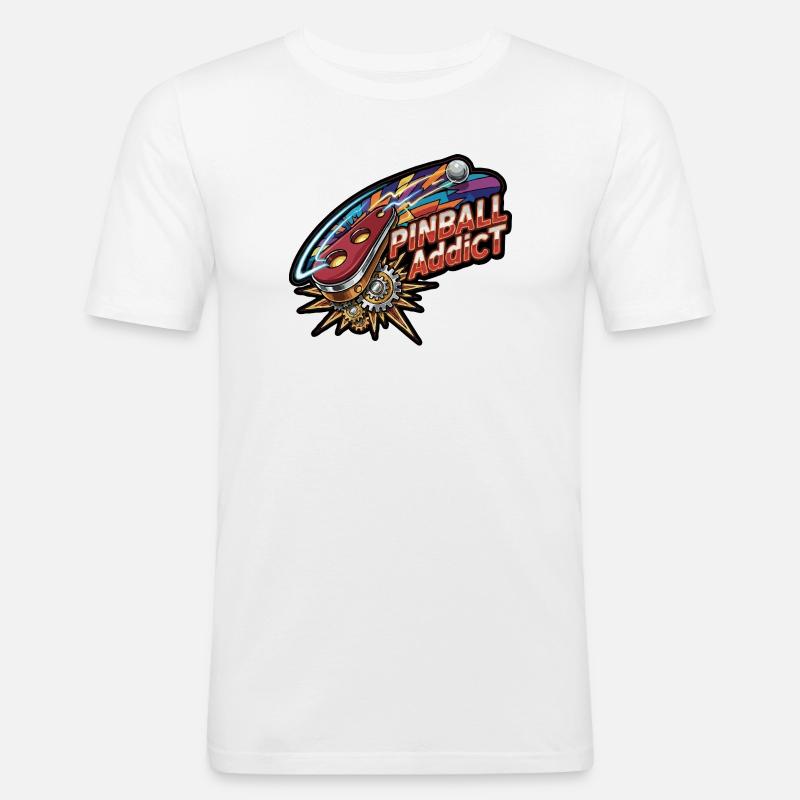 Flipper-Süchtiger Neon-Explosion - Männer Slim Fit T-Shirt - Weiß