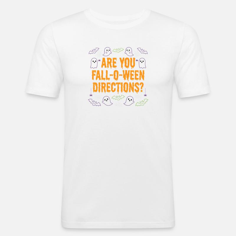 Bist du ein Herbst-O-Ween-Anleitungslehrer? Hallow - Männer Slim Fit T-Shirt - Weiß