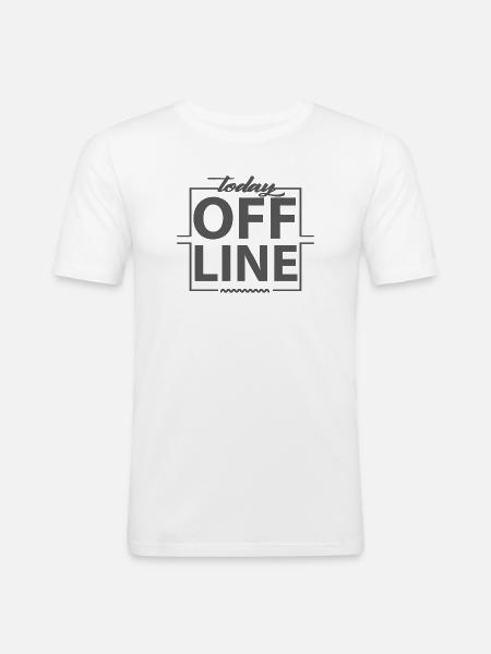Today Offline Design Statement Saying Minimal - Men's Slim Fit T-Shirt - white