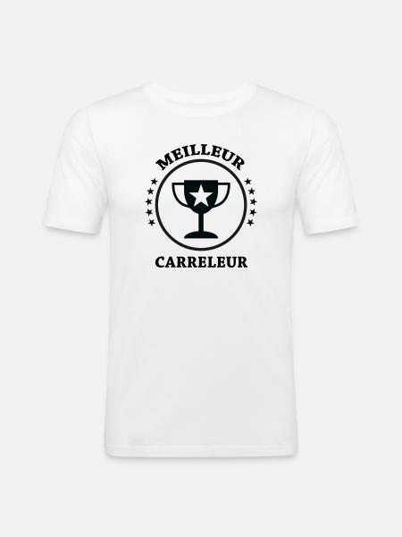Best Tiler - Men's Slim Fit T-Shirt - white