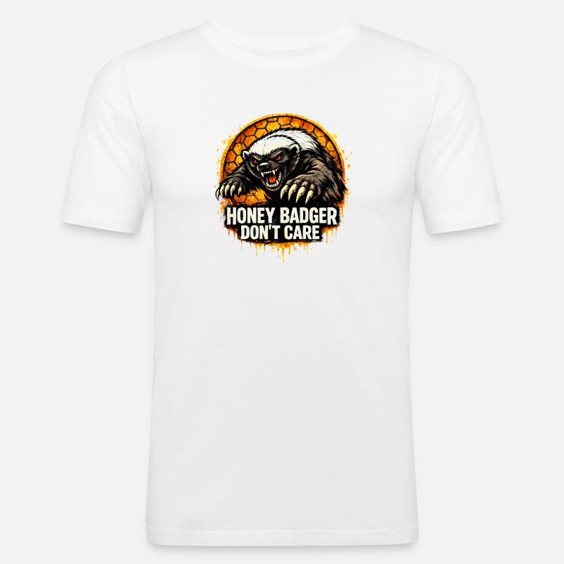 Honigdachs, das ist mir egal. - Männer Slim Fit T-Shirt - Weiß