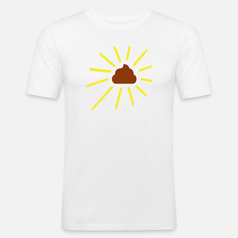 Kacke scheint - Männer Slim Fit T-Shirt - Weiß