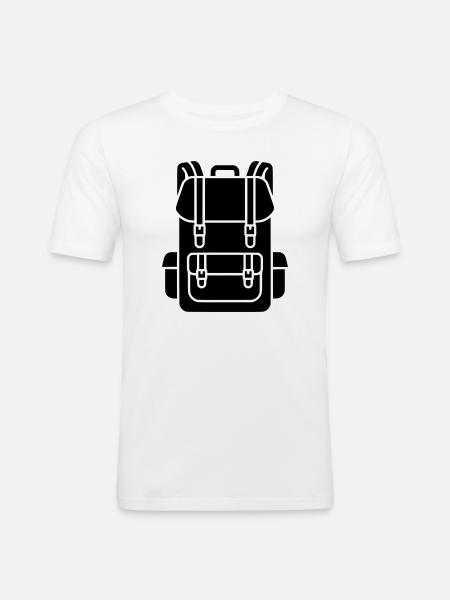 Hiking Backpack Trekking Gear - Men's Slim Fit T-Shirt - white