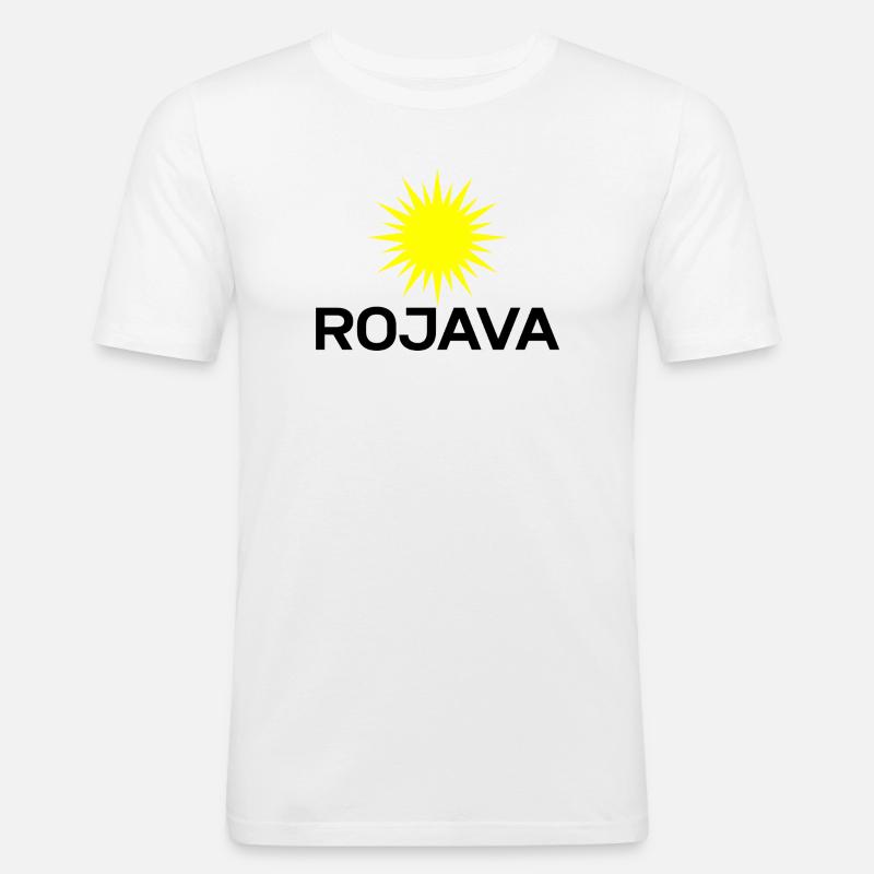 Rojava - Männer Slim Fit T-Shirt - Weiß