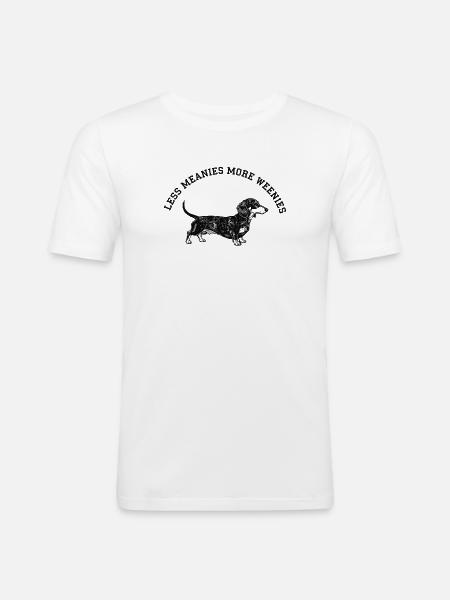 Dackelwitz Weniger Gemein Mehr Würstchen - Männer Slim Fit T-Shirt - Weiß