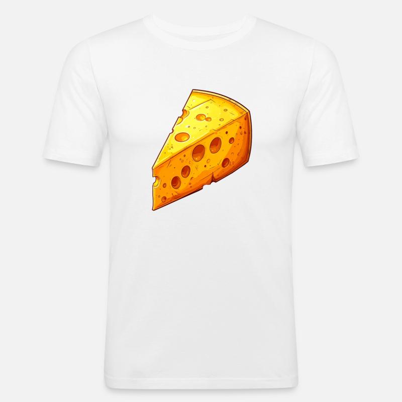 Formaggio - Maglietta aderente da uomo - bianco
