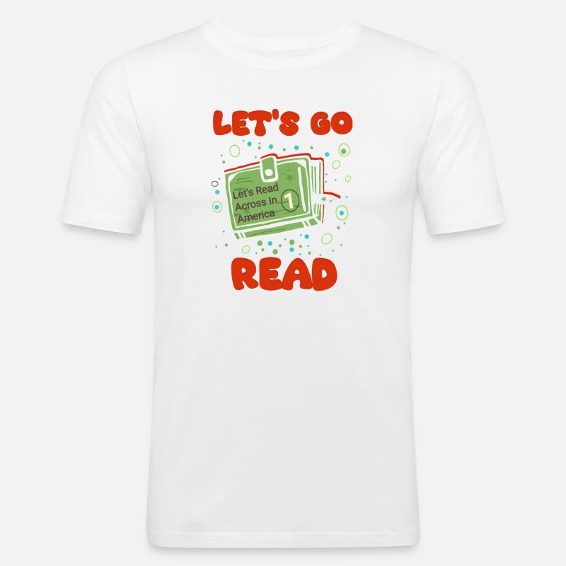 Lesen Sie Quer durch Amerika - Männer Slim Fit T-Shirt - Weiß