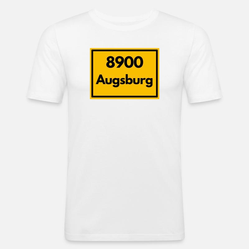 OLD POSTCODE POSTCODE RETRO 8900 AUGSBURG - Men's Slim Fit T-Shirt - white