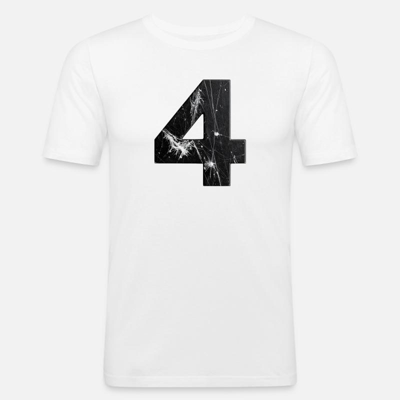 Black four-scratch pattern - Men's Slim Fit T-Shirt - white