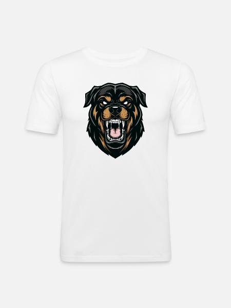 Rottweiler Alpha Guardian Dog Strength - Men's Slim Fit T-Shirt - white