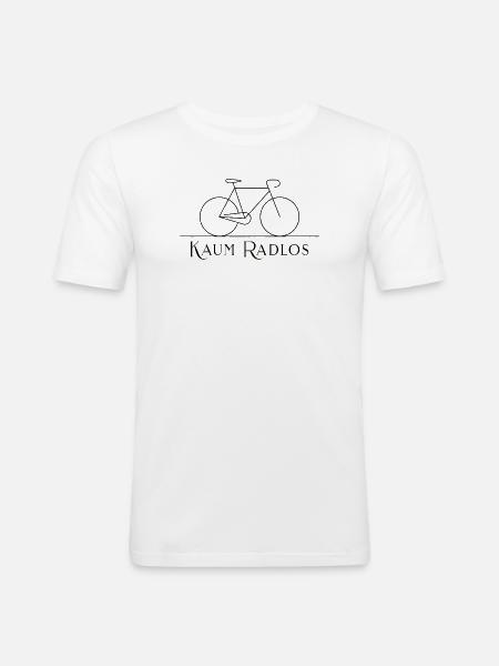 Kaum Radlos Fahrrad Design - Männer Slim Fit T-Shirt - Weiß