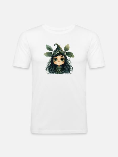 Bladdronning, Skovvæsen, Skovfe - Herre Slim Fit T-Shirt - hvid
